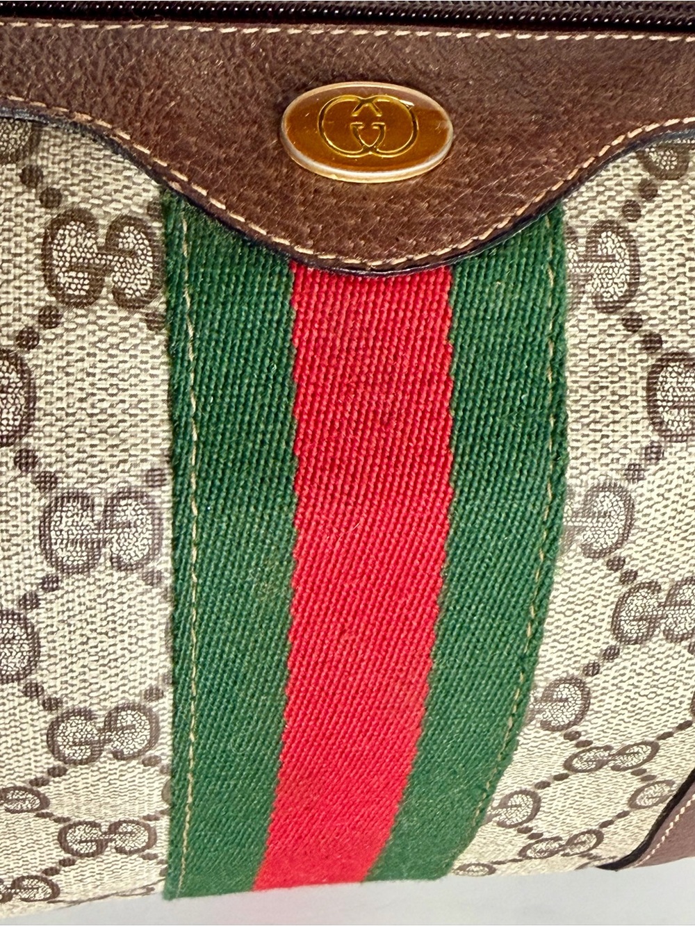 Vintage Gucci GG Supreme Web Boston Speedy Bag Brown Tan Monogram - Picture 6 of 14